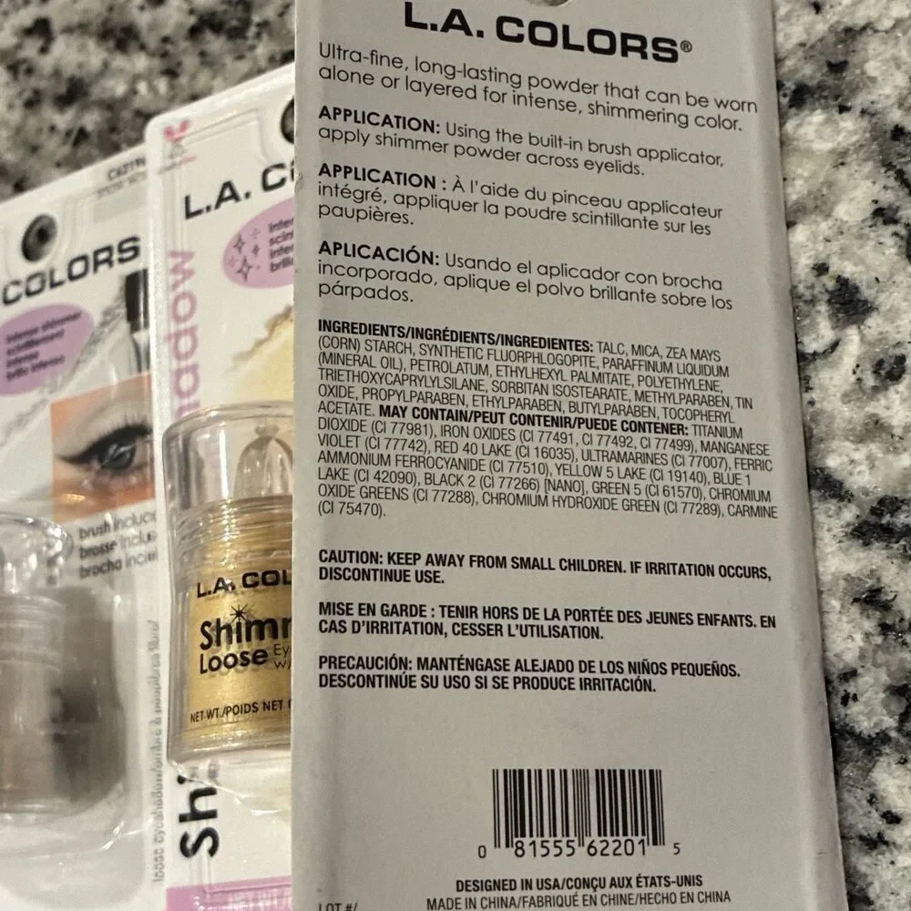 New L.A. COLORS Intense Shimmer Loose Eye Shadow (Sealed) - Set 3 pack